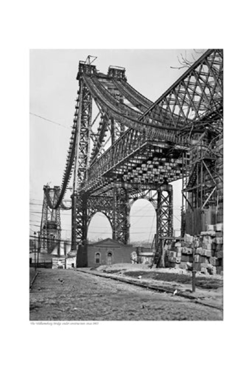 Framed Art Williamsburg Bridge Under Construction, circa 1902 - Vintage New York City Photography
